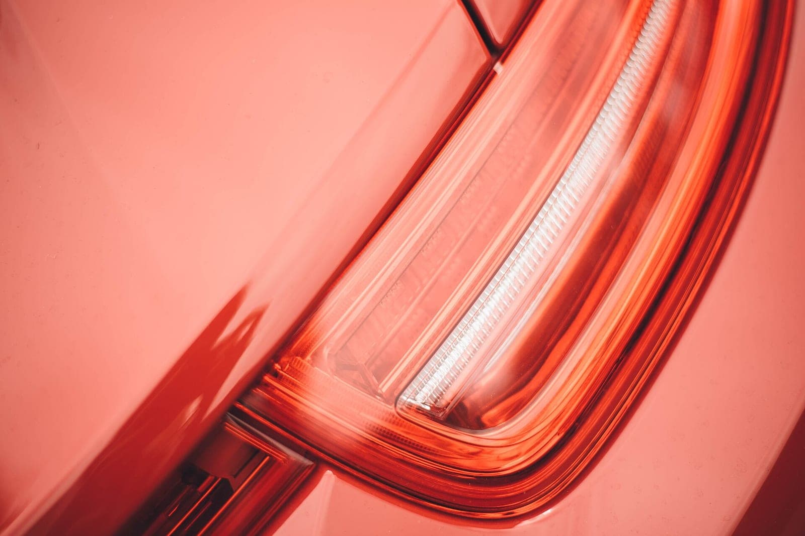Close-up of a modern red car tail light